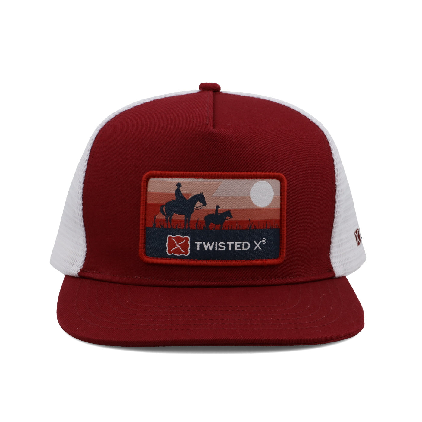 Twisted X Patch Hat - Red & White - Red & White CAO0007