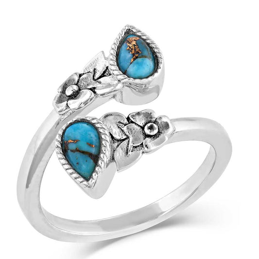 Montana Silvermiths Floral Ancestors Turquoise Wrap Ring RG5193