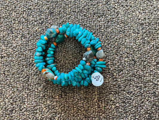 Bracelet Wrap Multi Stone & Turquoise WBC18026