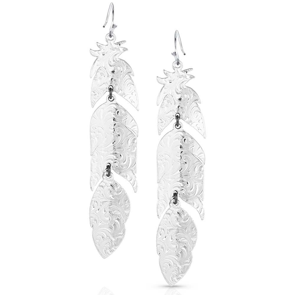 Montana Silversmiths Midnight Magic Feather Earrings ER1618BK