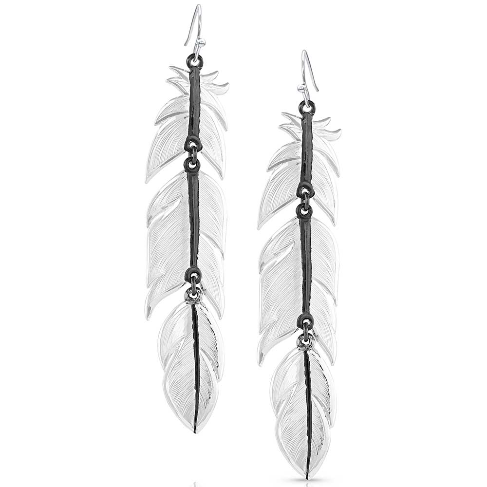 Montana Silversmiths Midnight Magic Feather Earrings ER1618BK