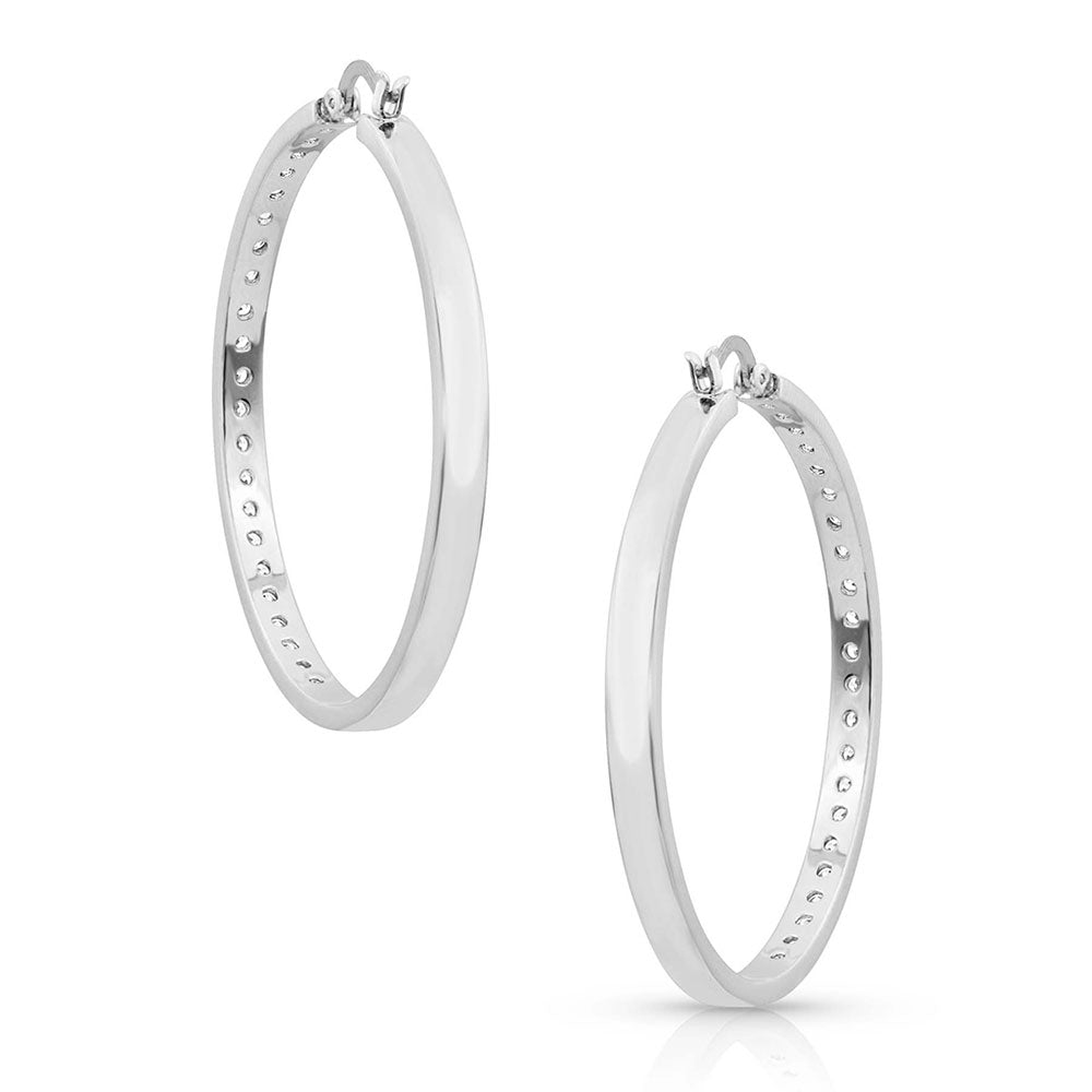 Montana Silversmiths Star Light Lined Hoop Earrings ER4399