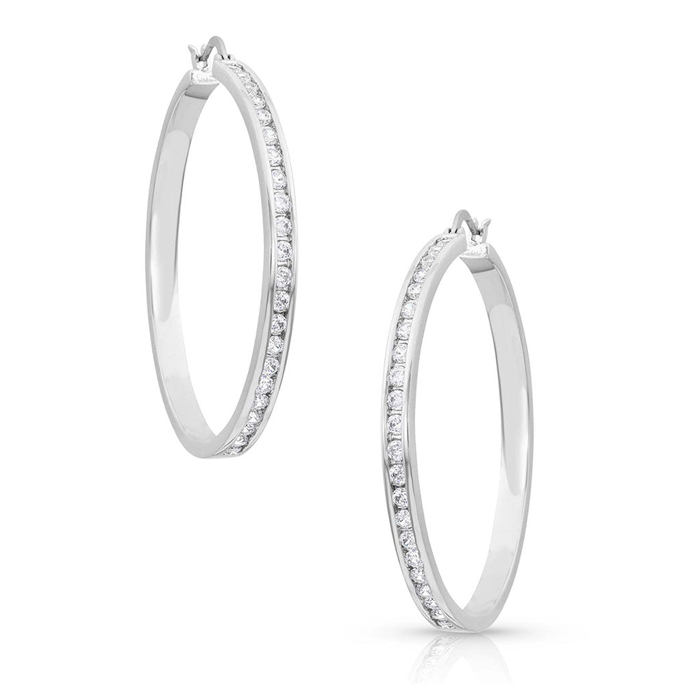 Montana Silversmiths Star Light Lined Hoop Earrings ER4399