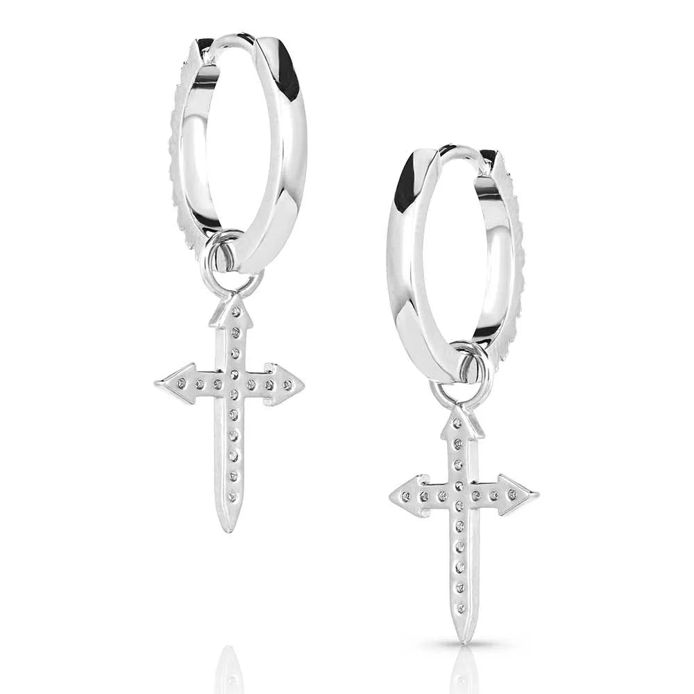 Montana Silversmiths Crystal Devotion Cross Earrings ER5642