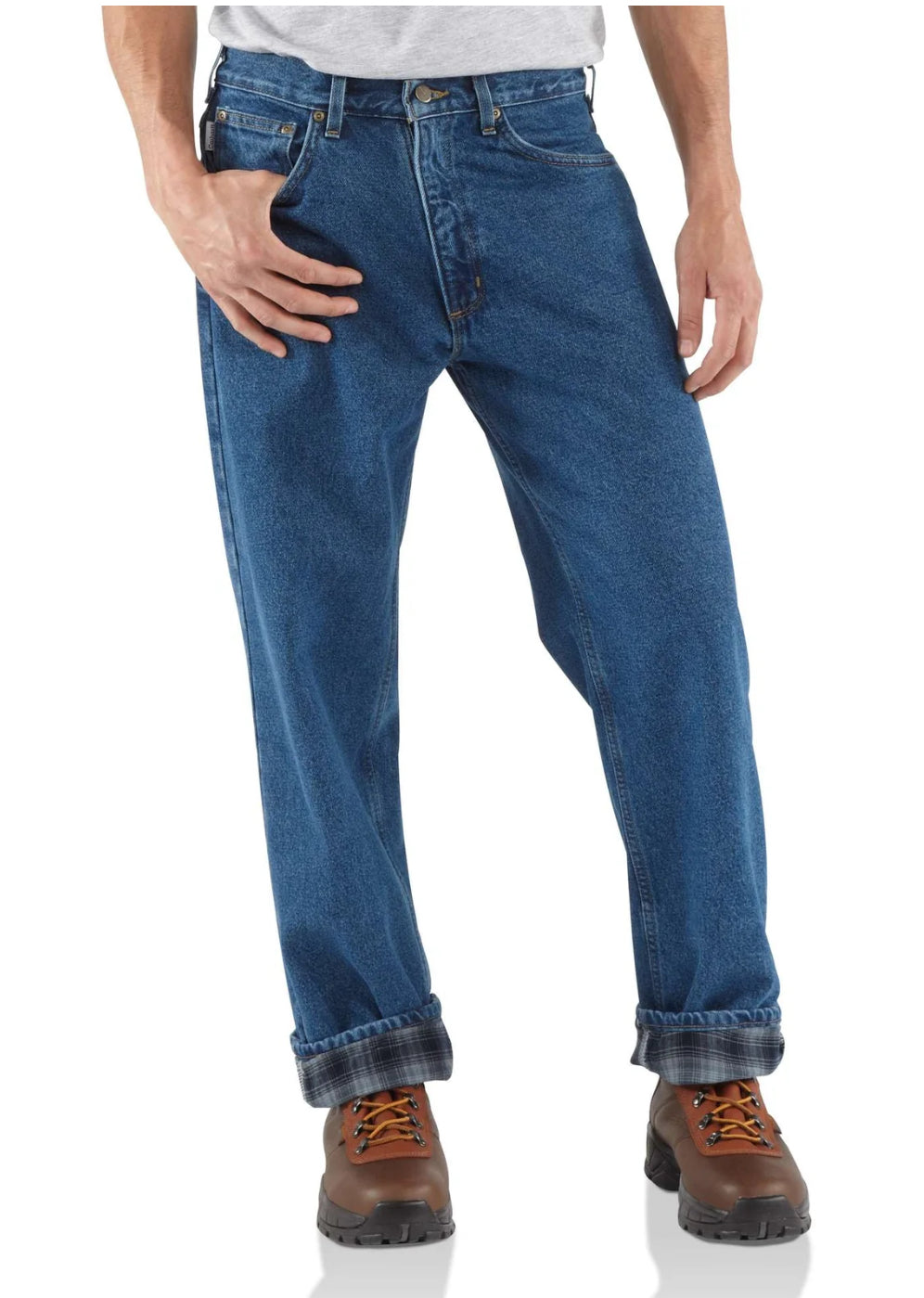 CARHARTT RELAXED-FIT STRAIGHT-LEG FLANNEL LINED JEAN B172DST