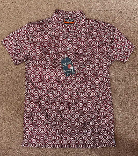 Red Dirt Hat Co. Maroon Floral Polo RDPSSMF