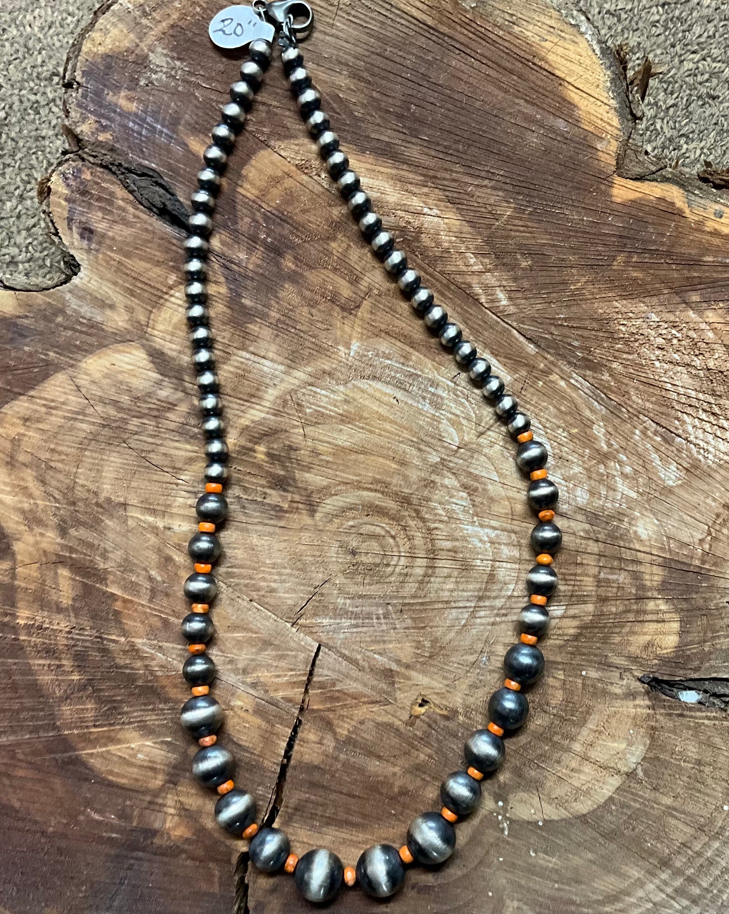 Necklace Navajo Pearls with Spiny Oyster FJN2335