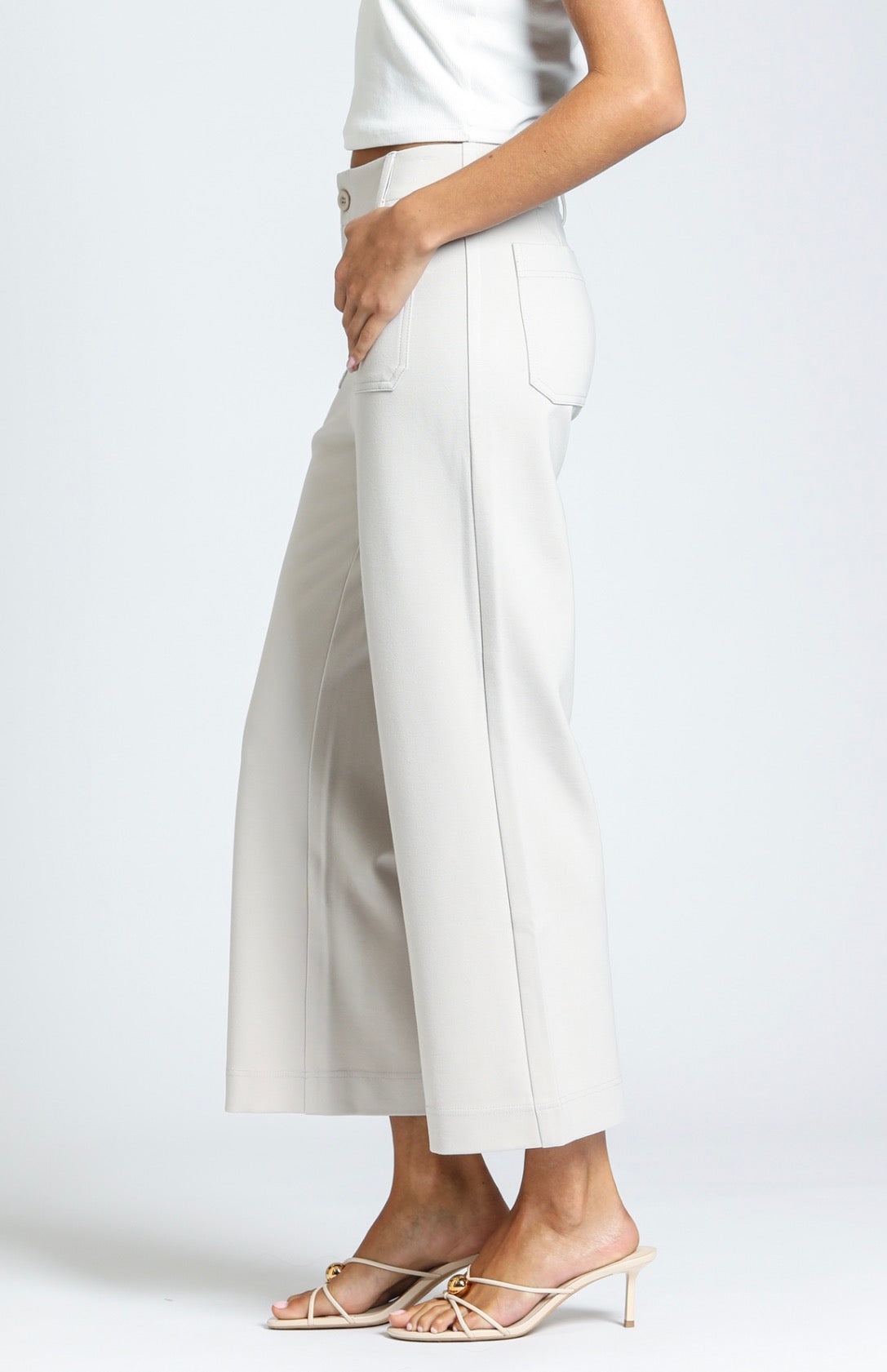 APNY Ponte Cropped Wide Leg Pant E168
