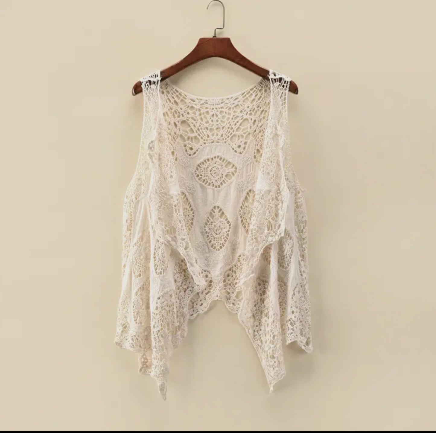 Sleeveless Lace Cardigan Black or Cream RCJW20852