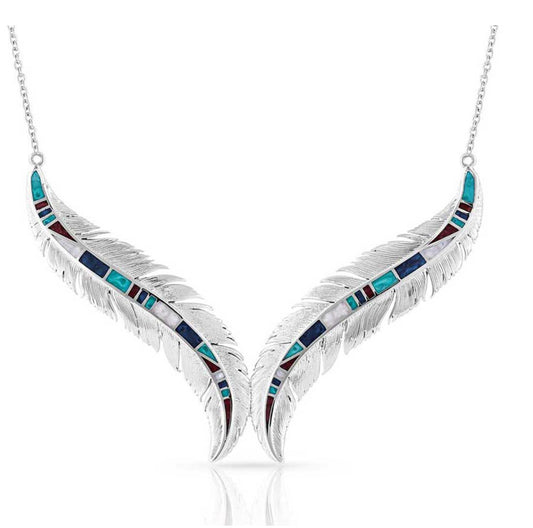 Montana Silversmiths Breaking Trail Feather Necklace NC5194