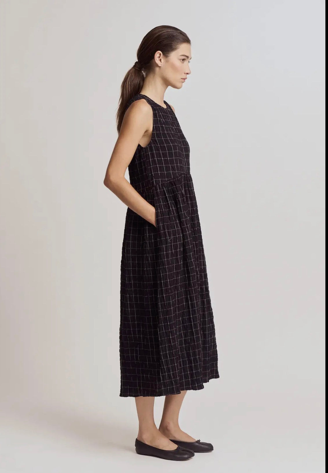 Grid Gauze Easy Dress 61277