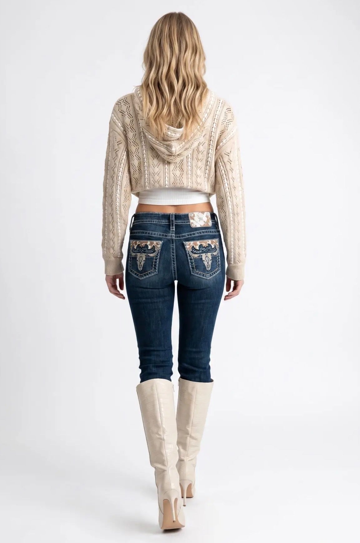 Miss Me Knit Zip Up Sweater MSW0817L