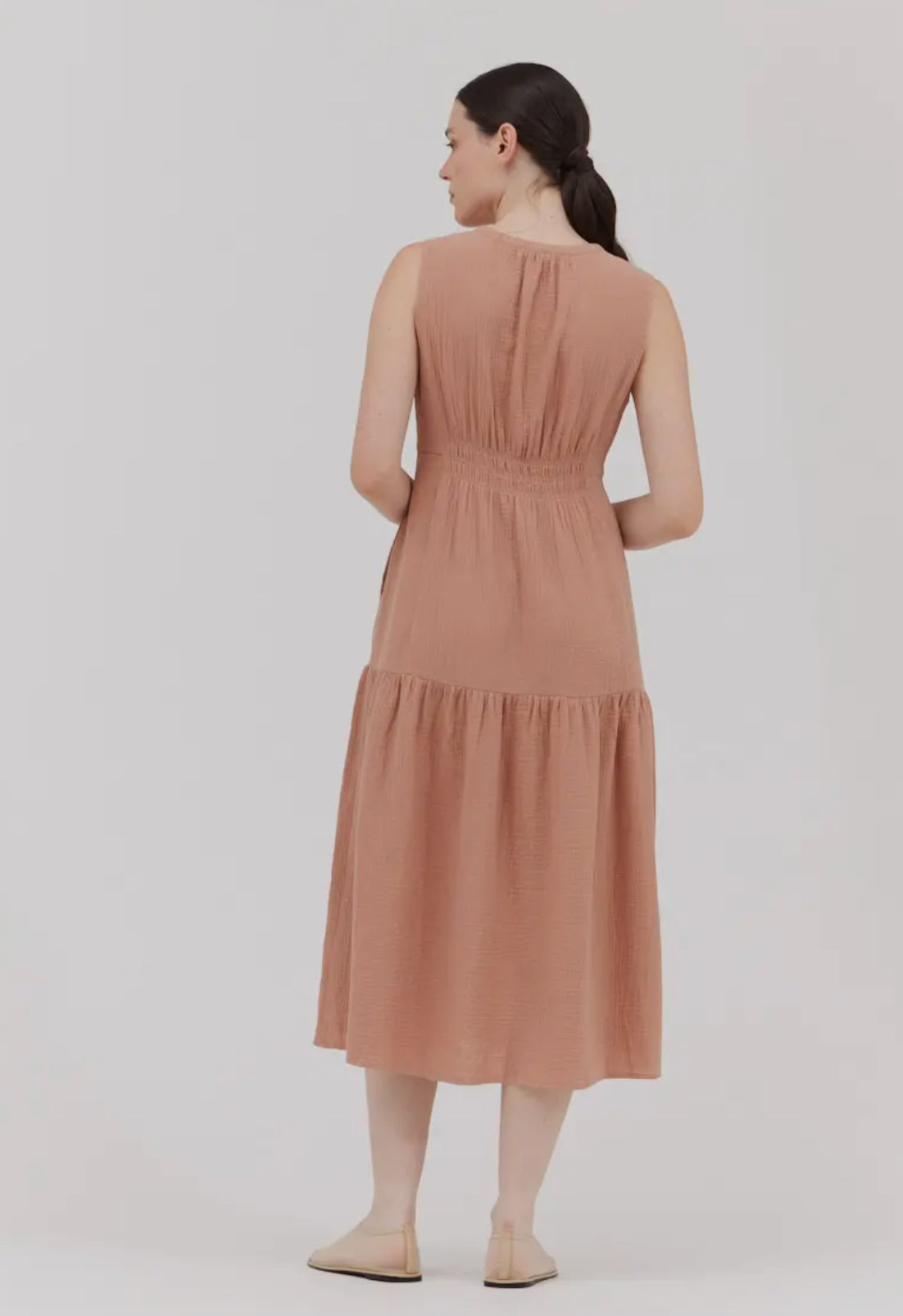 Solid Gauze Midi Dress 61032G2
