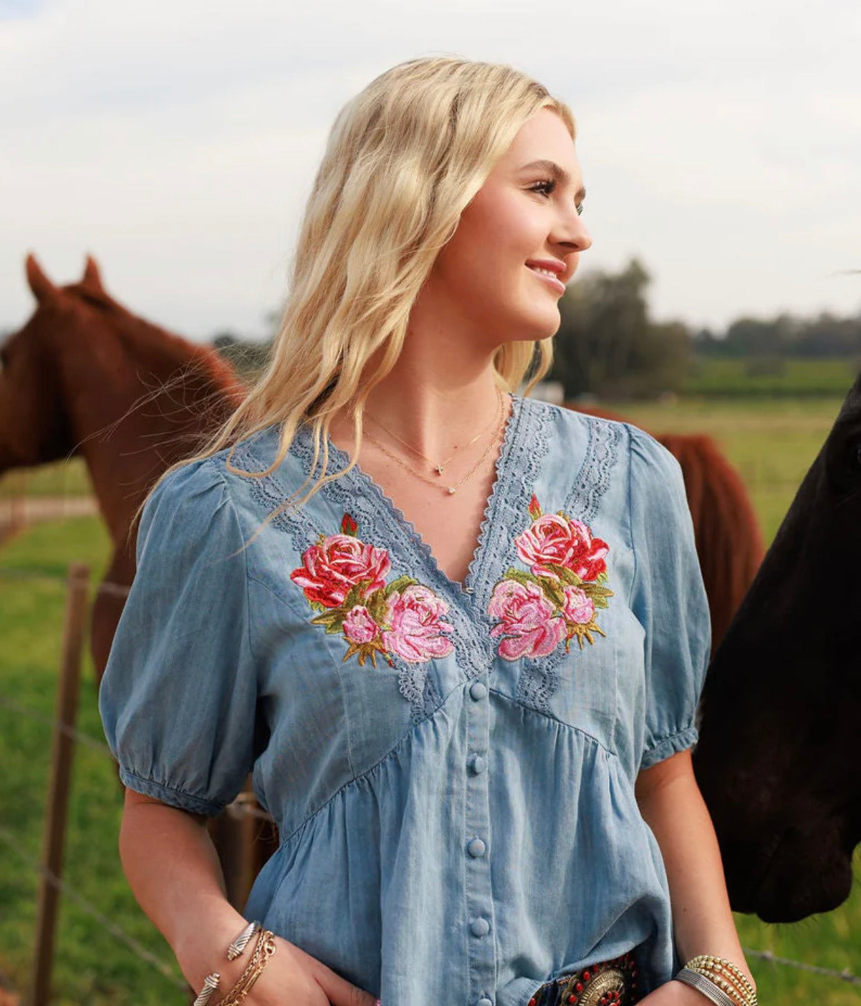 Rodeo Quincy Blush rose Blouse M2996Q