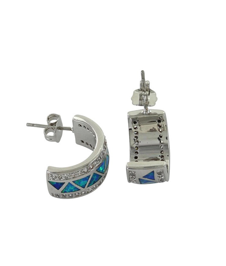 Montana Silversmiths Earrings ZigZag Opal Cuff ER133