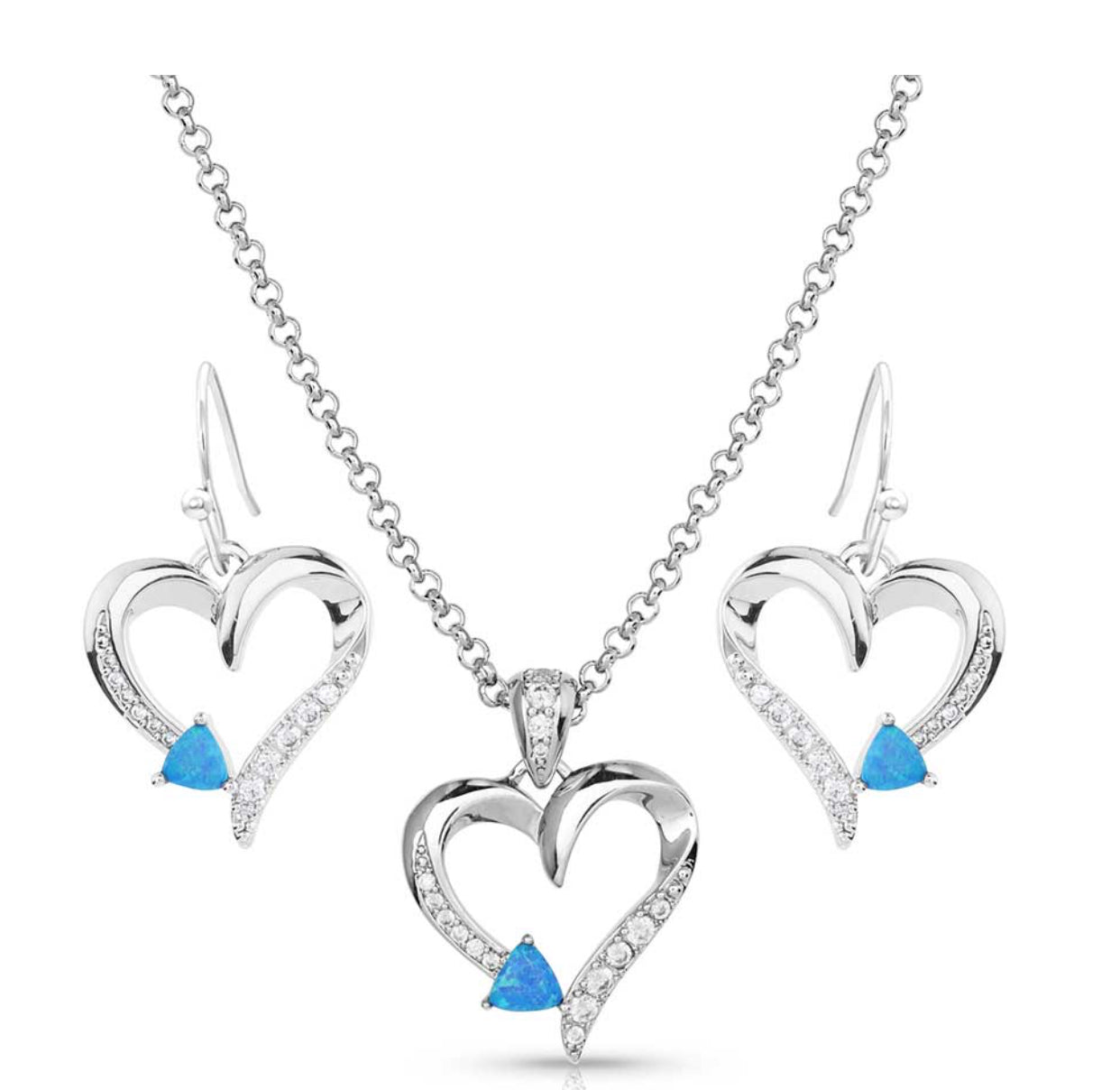 Montana Silvermiths Love Everlasting Opal Crystal Jewelry Set js5708