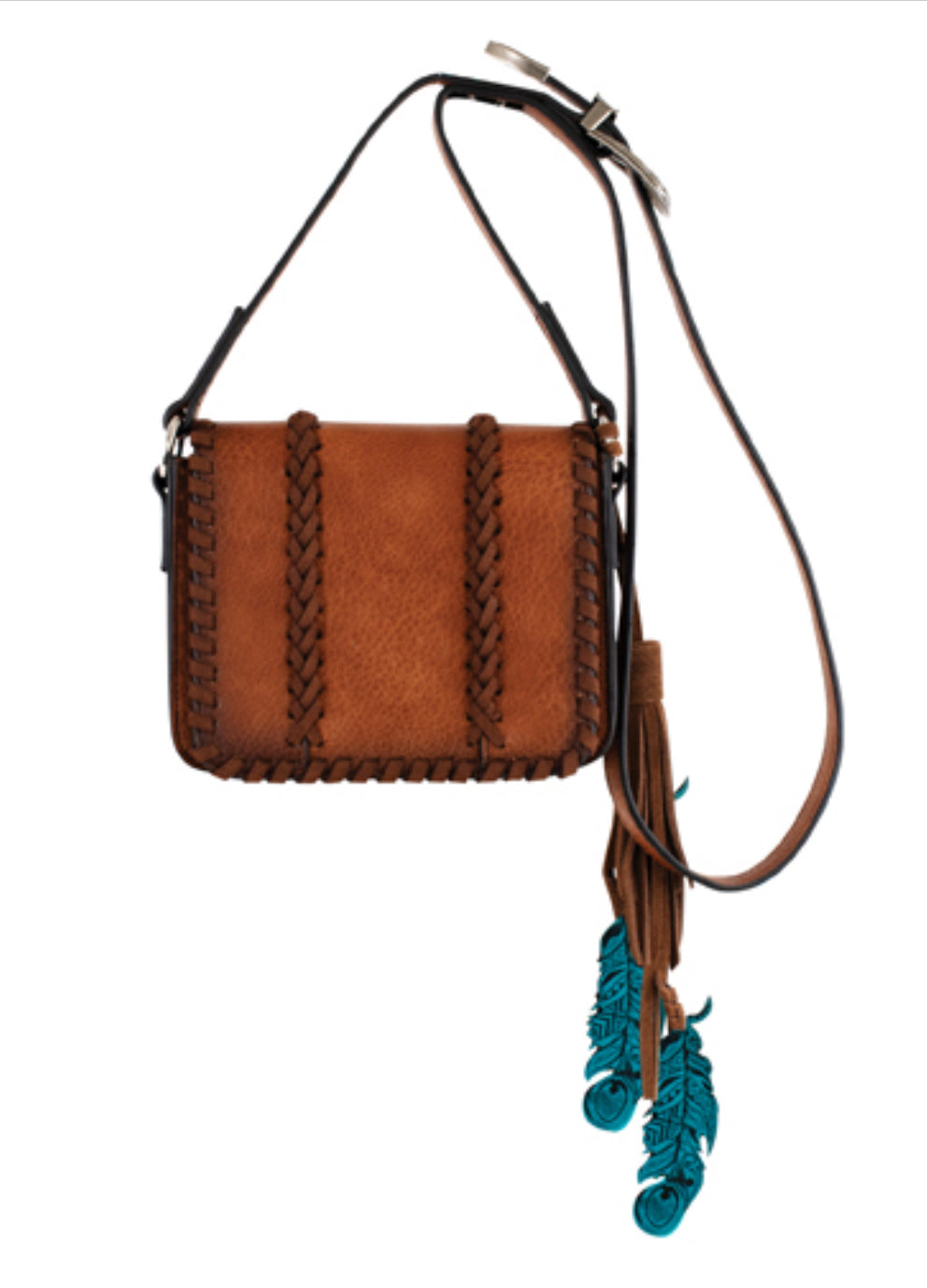 Justin Cross Body Tan with Braid 2521210541