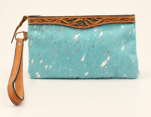 Angel Ranch Wristlet Acid Wash Turquoise Bag D330002433