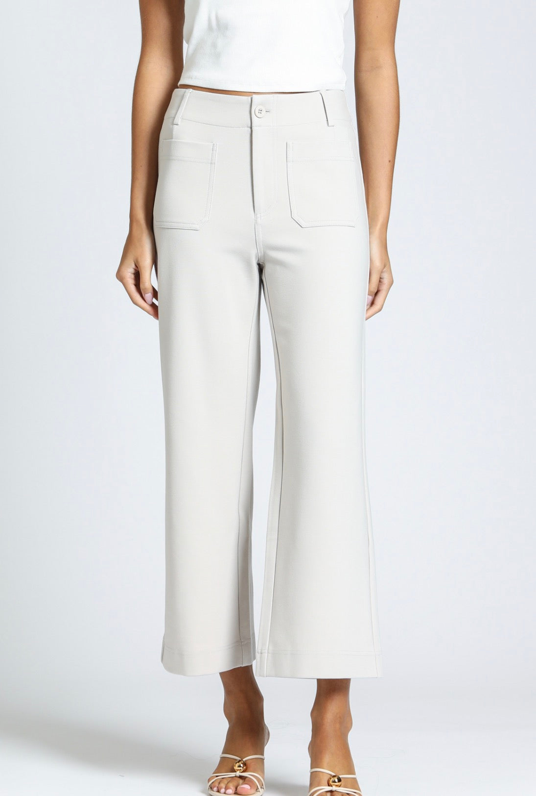 APNY Ponte Cropped Wide Leg Pant E168