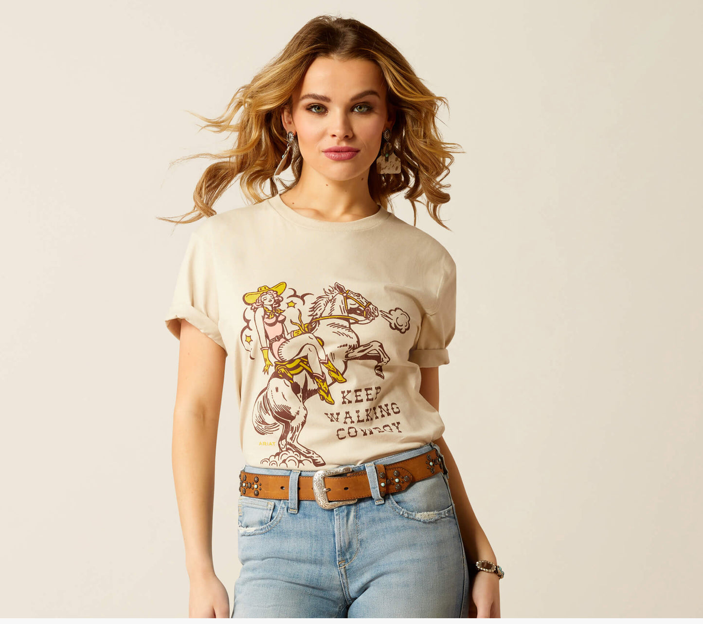 Ariat Keep Walkin' Cowboy  Ladies T-Shirt 10052542