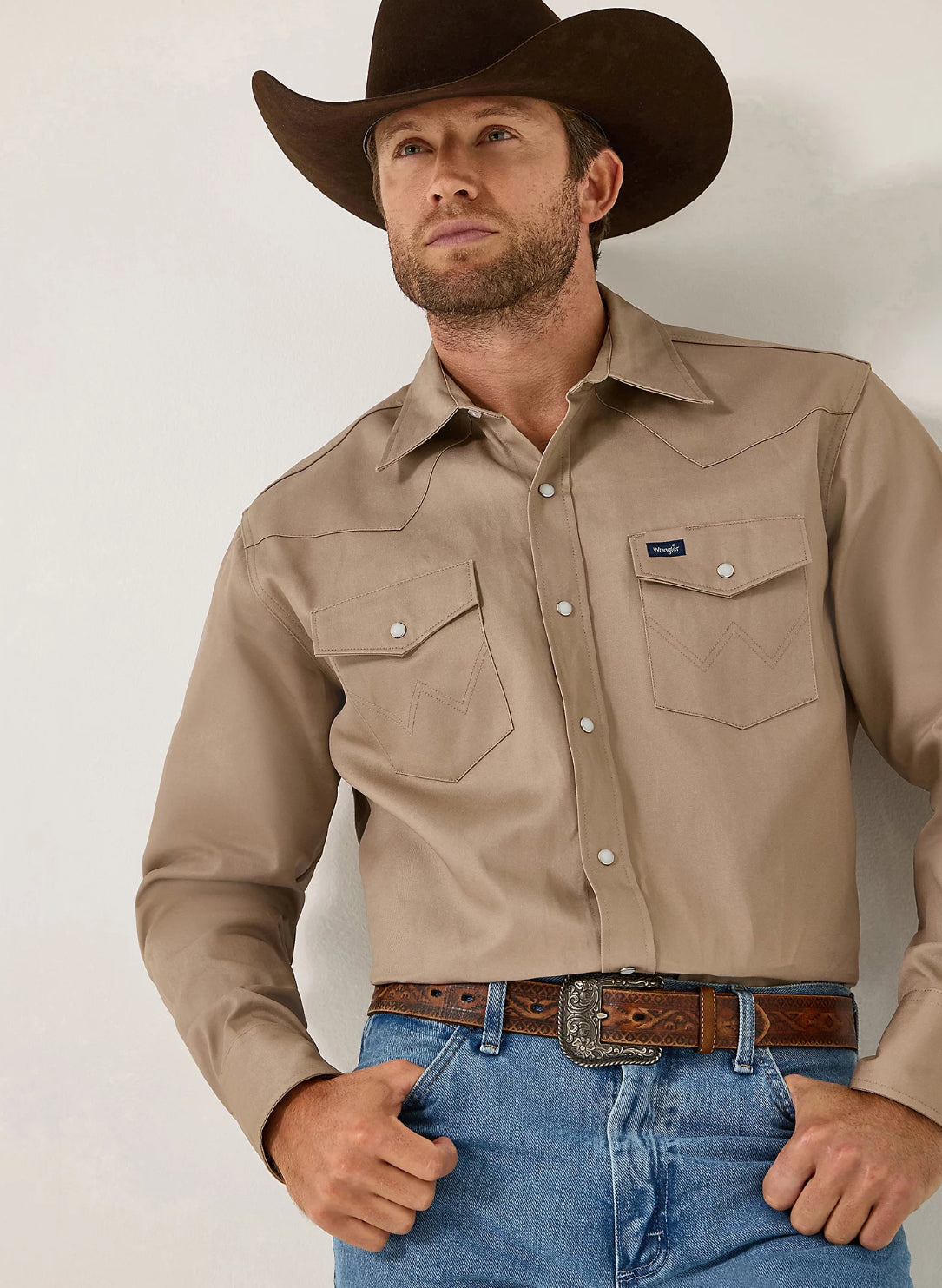 COWBOY CUT® FIRM FINISH LONG SLEEVE WESTERN SNAP SOLID WORK SHIRT MS70319