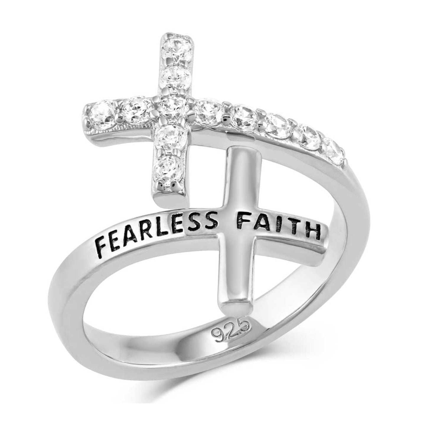 Montana Silversmith Fearless Faith Crystal Cross Ring FFRG5538