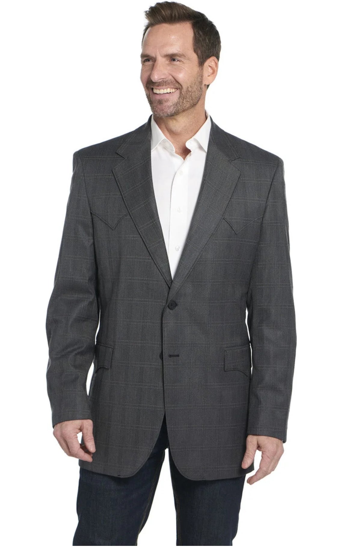 Circle S Mens Houston Grey Multi Poly/Rayon Two-Button Sport Coat CC4647