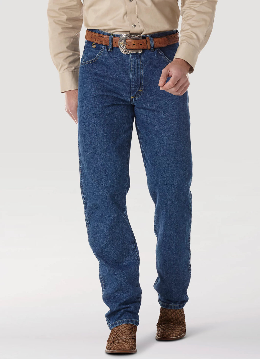 WRANGLER® GEORGE STRAIT COWBOY CUT® RELAXED FIT JEAN IN HEAVYWEIGHT STONE DENIM 31MGSHD