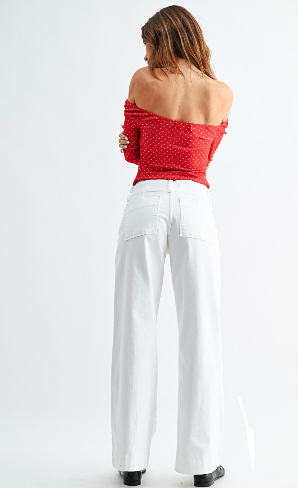 Pintuck White Pant JBD Wide Leg DP835