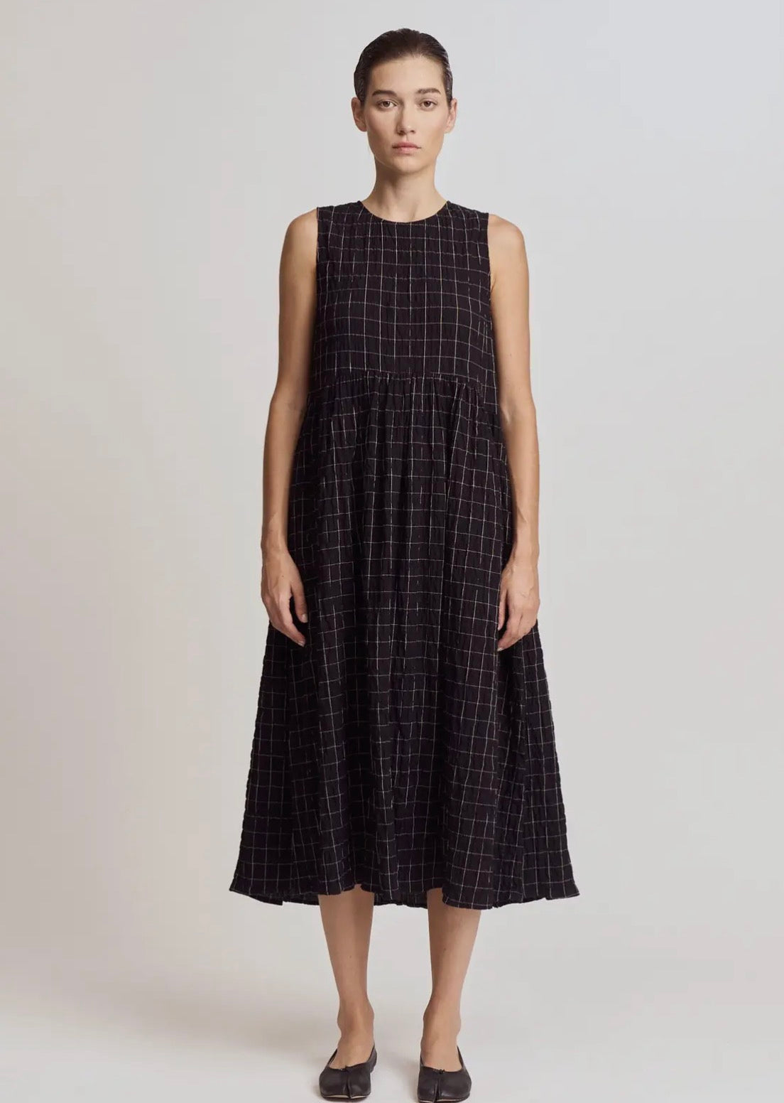 Grid Gauze Easy Dress 61277