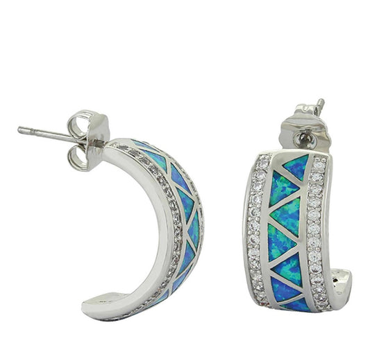 Montana Silversmiths Earrings ZigZag Opal Cuff ER133