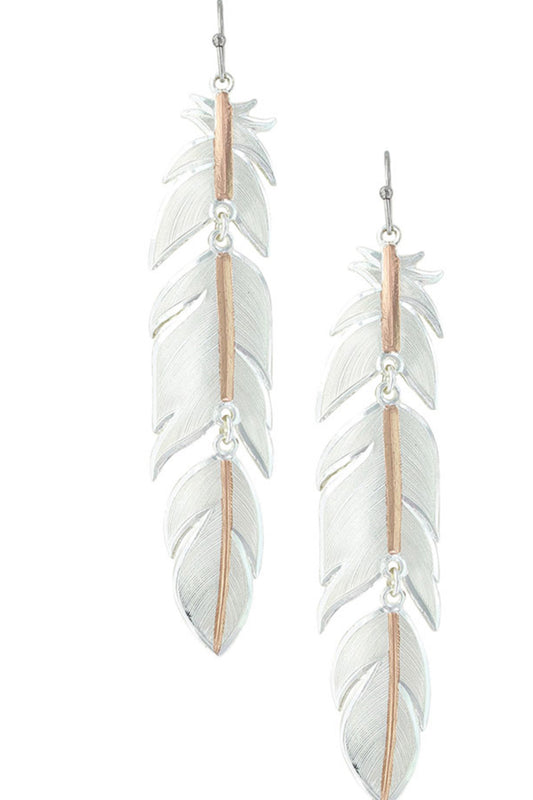 Montana Silversmith Rose Gold Plume Feather Earrings ER1618RG