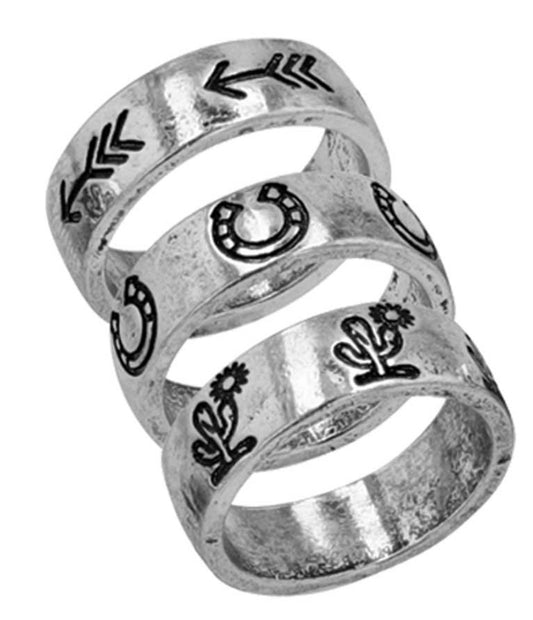 Montana Silversmiths Perfectly Western Attitude Stacked Rings ARG5573