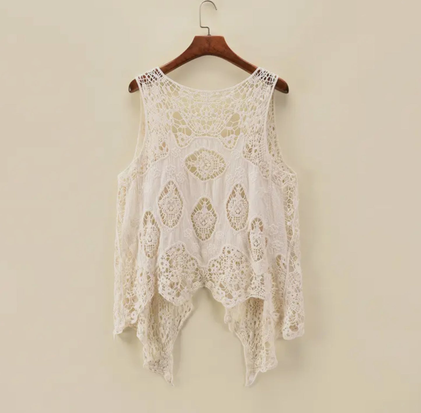 Sleeveless Lace Cardigan Black or Cream RCJW20852