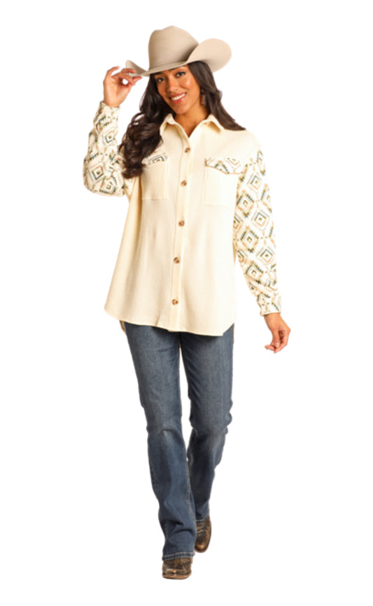 Panhandle Waffle Knit Shirt Jacket BW92C04500