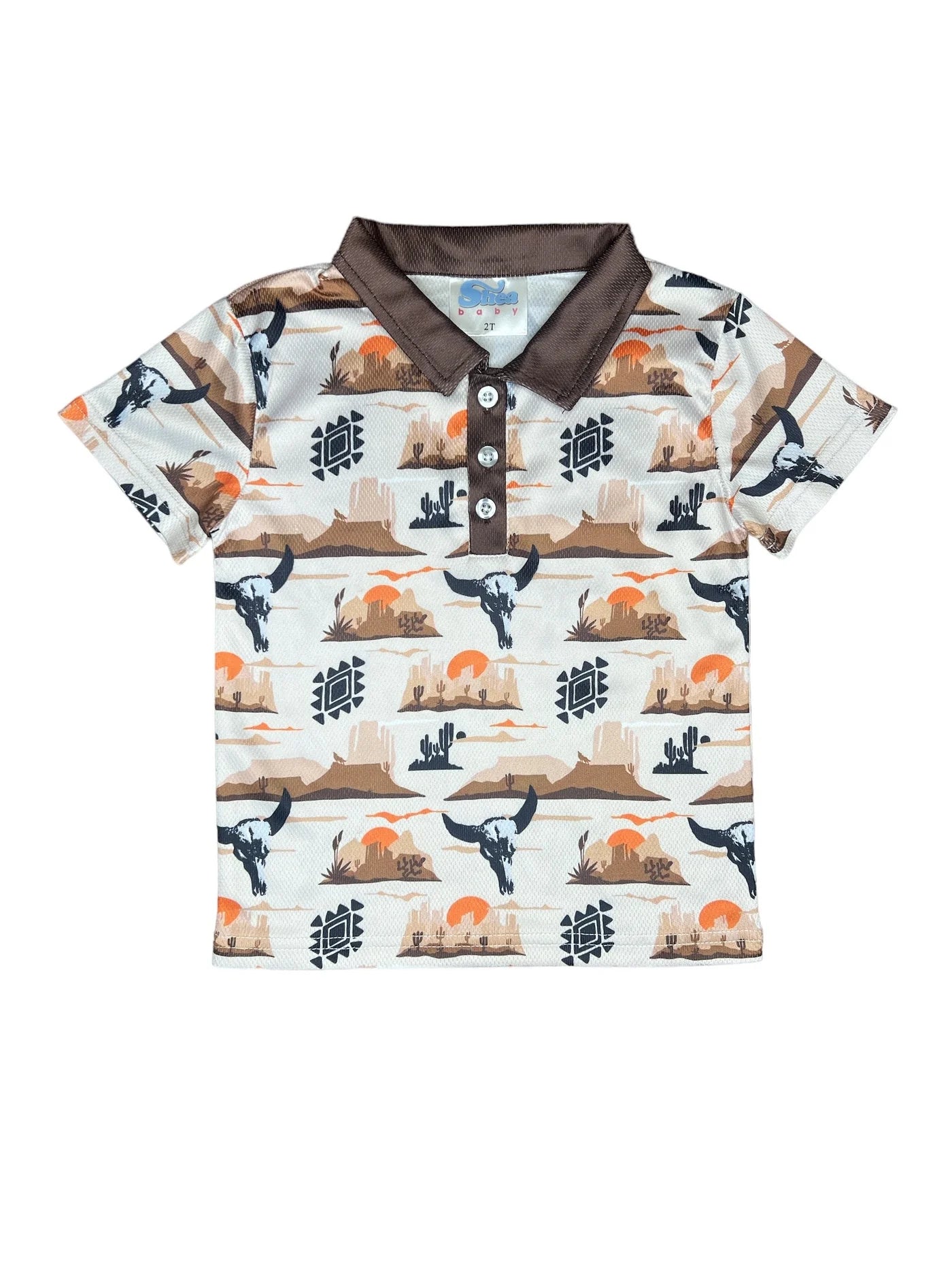 Shea Baby Boys Short Sleeve Polo Desert Sky POLO11