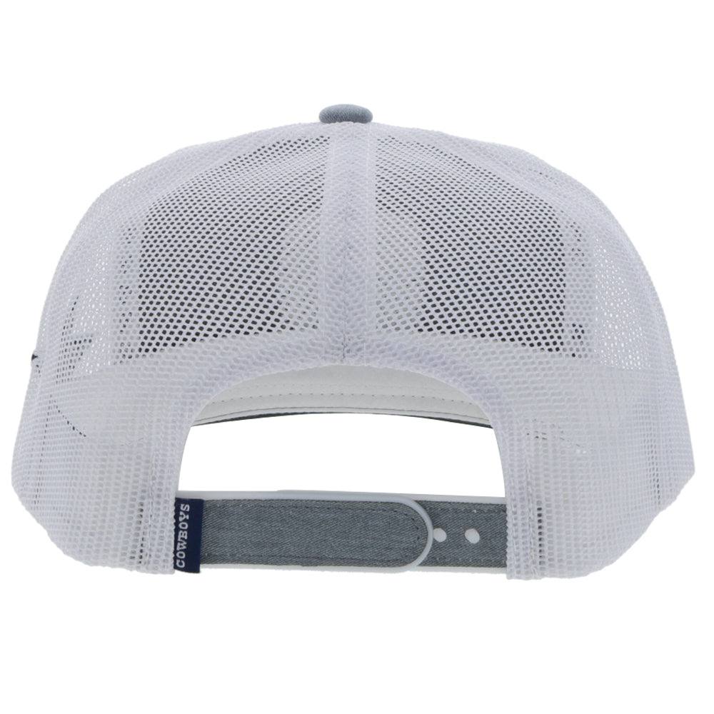 "DALLAS COWBOYS" GREY/WHITE HAT W/ BLUE & WHITE HOOEY PATCH 7265T