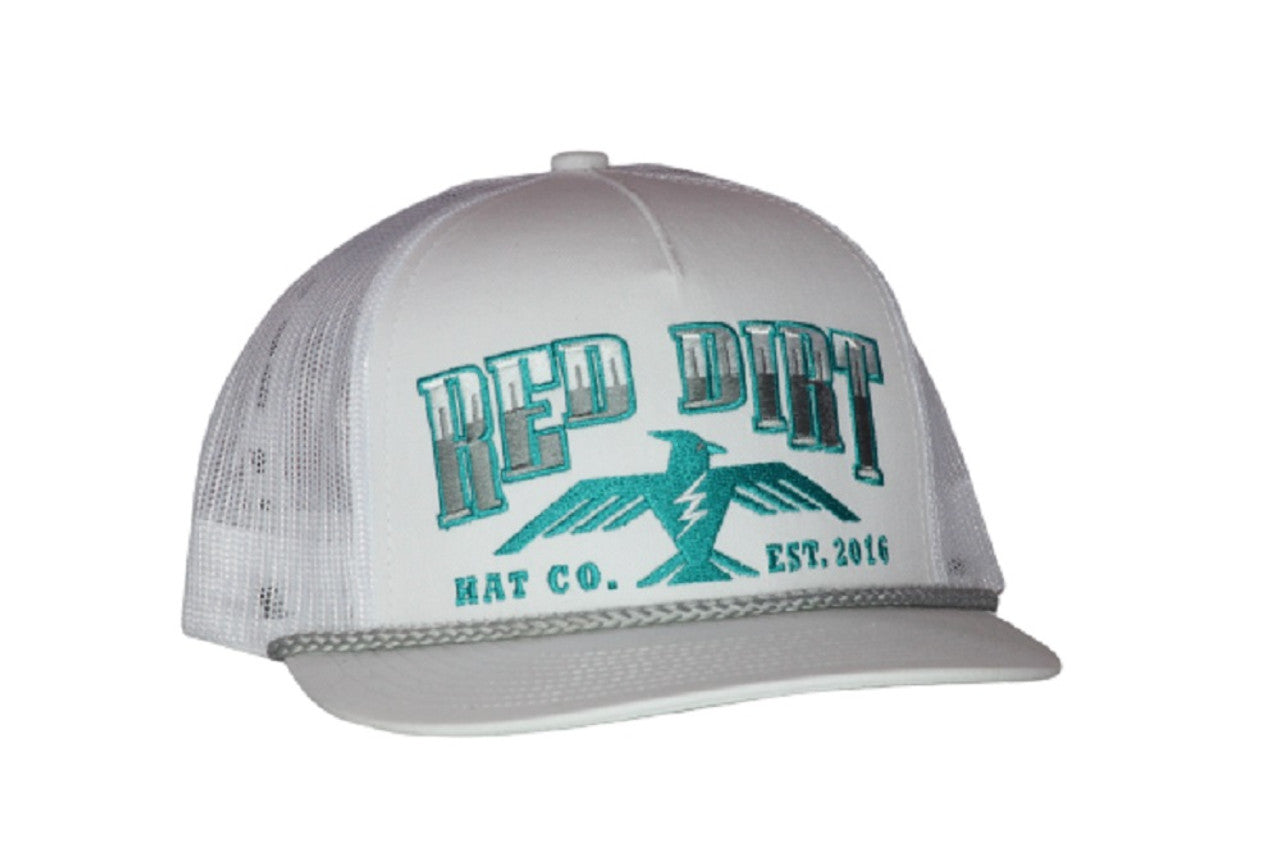 RED DIRT WATCH ME FLY WHITE/TURQUOISE - HATS CAP - RDHC-385