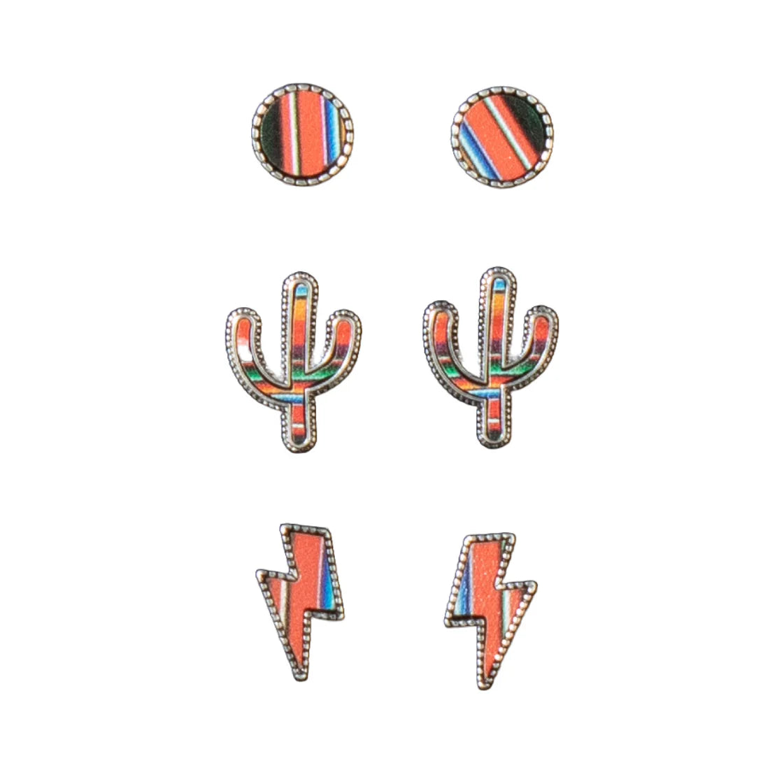 Silver Strike Ladies Serape 3 Piece Earring Set D460014997