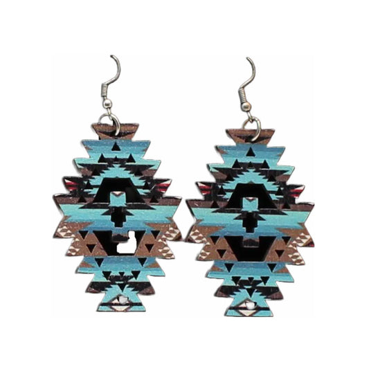 Blazin Roxx Ladies Teal Western Cutout Earrings 30456