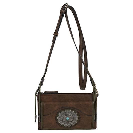 TONY LAMA WALLET ON STRING BROWN WITH CONCHO 2120812