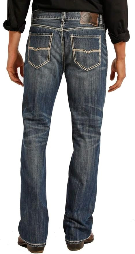 Rock & Roll Denim Relaxed Fit Straight Bootcut Jeans M0S8553