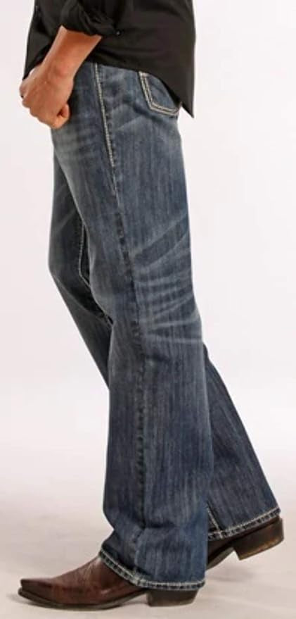 Rock & Roll Denim Relaxed Fit Straight Bootcut Jeans M0S8553