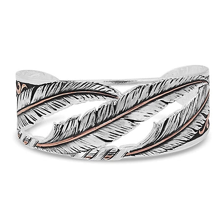 Montana Silversmiths Wind Dancer Pierced Feather Cuff Bracelet, BC4222RG