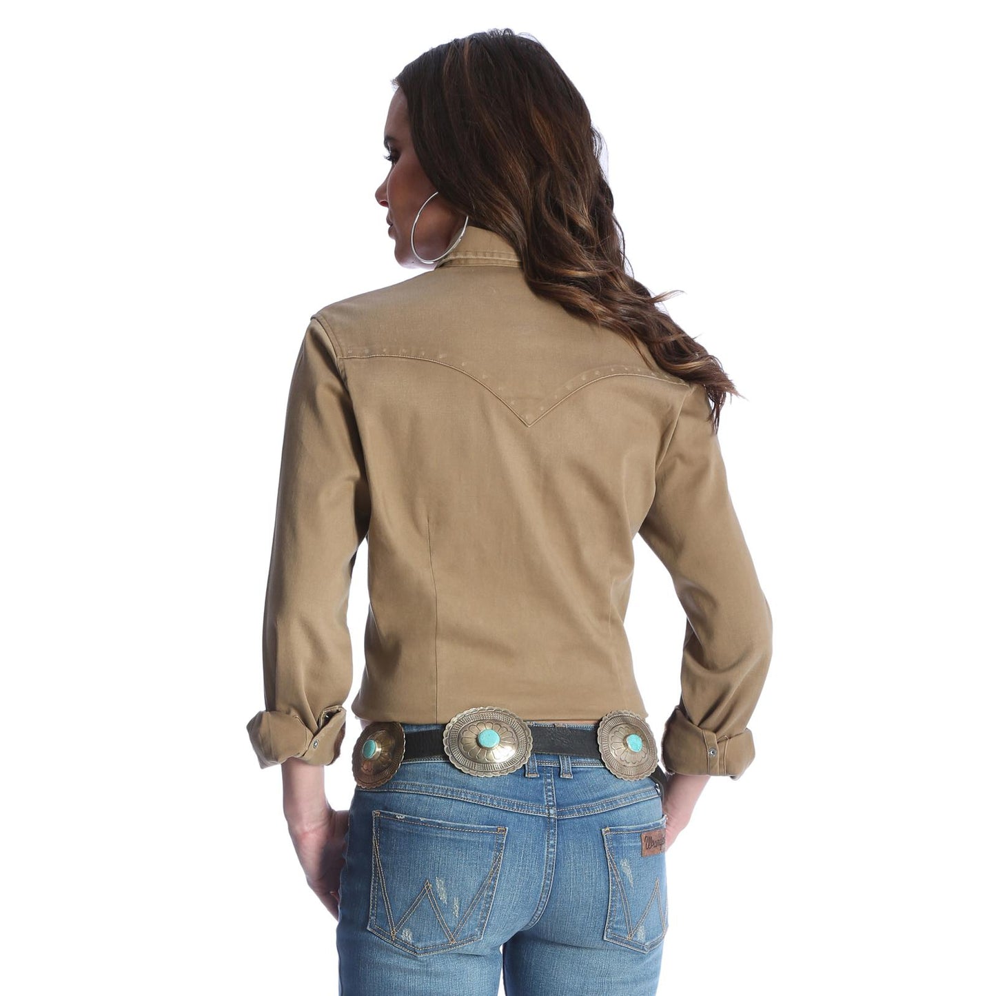 Wrangler WOMEN'S LONG SLEEVE WESTERN SNAP RAWHIDE LW1031T