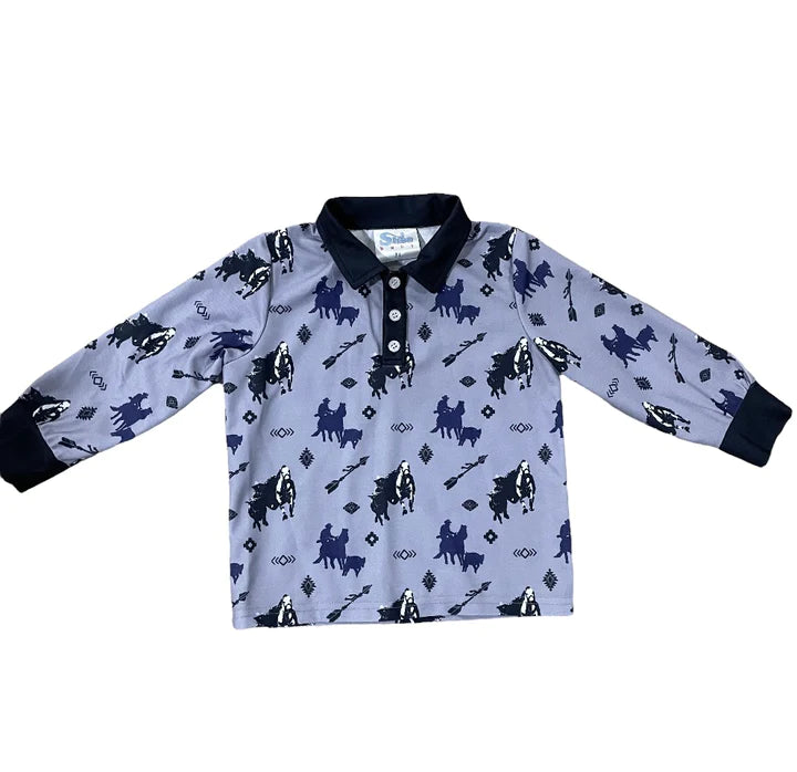 Shea Baby Boys Timey Long Sleeve Polo Shirt POLOLS02