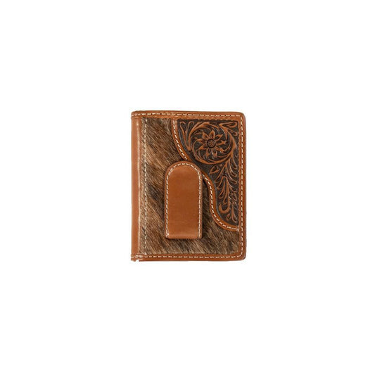 Nocona Western Wallet Men Bifold Calf Hair Money Clip Brown N500045702