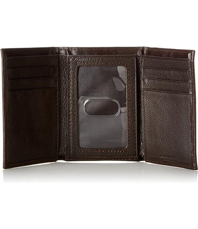 Nocona Western Wallet Men Trifold Brown Ostrich