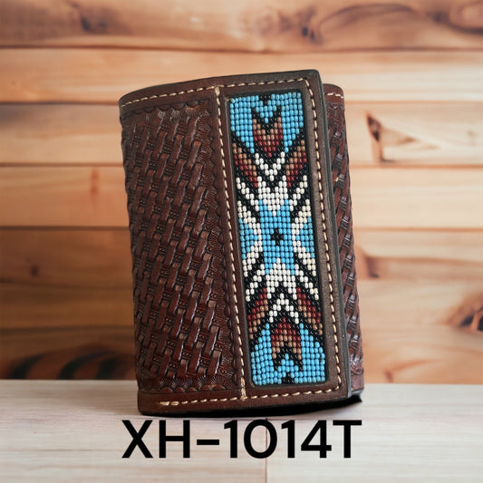 Twisted X Trifold Wallet Beaded XH-1014T