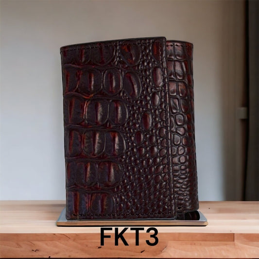 Ranger Belt Company Trifold Croc Embossed Wallet FKT3